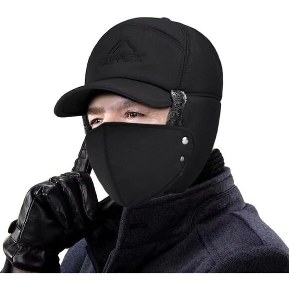 ⭐Men Trapper Hat Winter Russian Fur Hat Aviator Earflap Hat Windproof - Picture 3 of 8